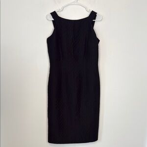 Talbots Black Quilted Sleeveless Midi A Line Sheath Dress. Size 8. NWT